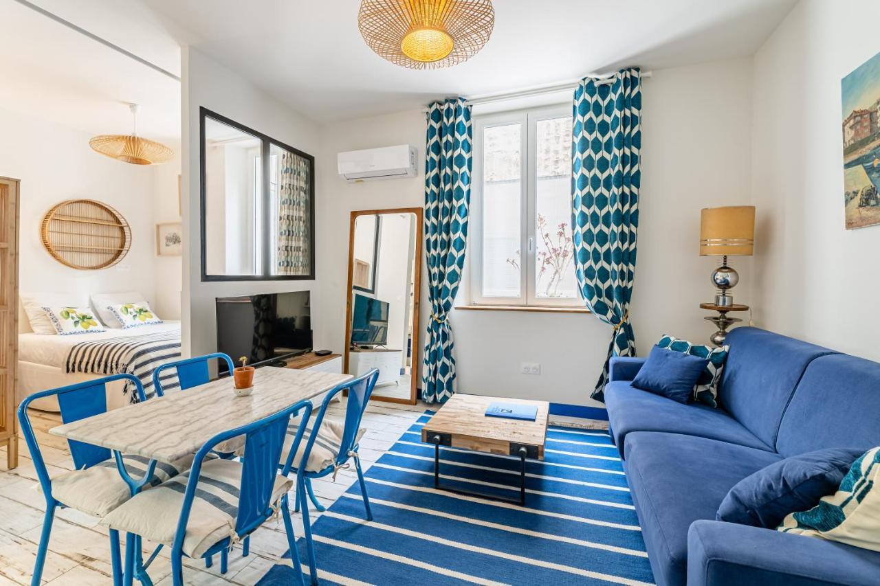 Studio Bleu 29M2, 120M Vieux-Port , Clim ,Wifi, Acces Autonome Avec Code Marseille Exteriör bild