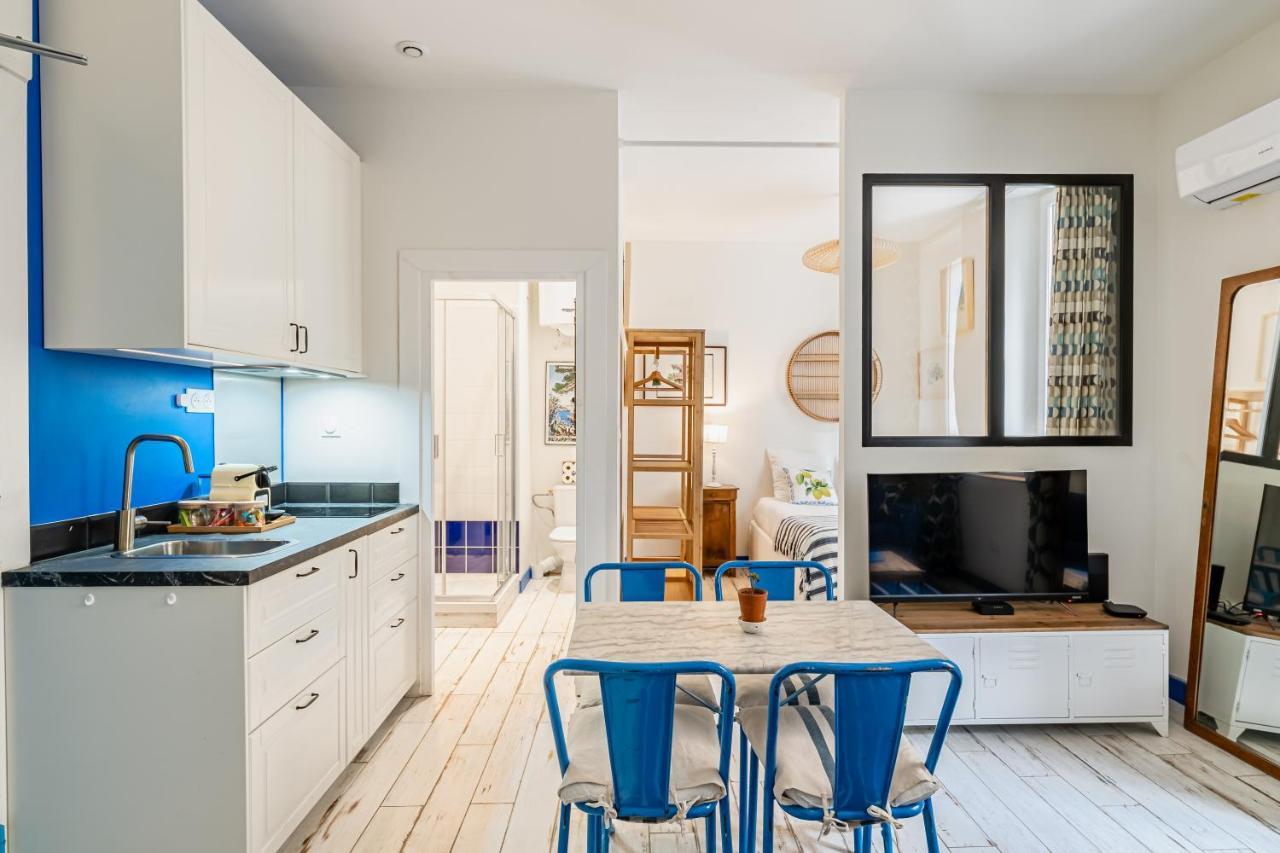Studio Bleu 29M2, 120M Vieux-Port , Clim ,Wifi, Acces Autonome Avec Code Marseille Exteriör bild